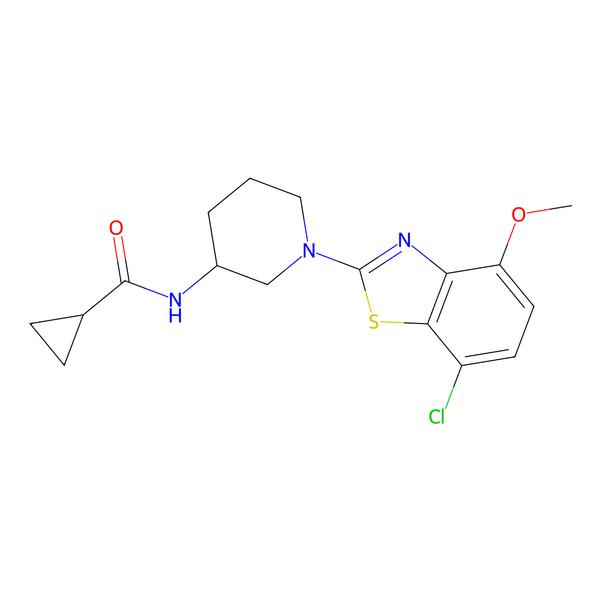 N-[1-(7-chloro-4-methoxy-1,3-benzothiazol-2-yl)piperidin-3-yl]cyclopropanecarboxamide molecular structure, CAS 2742011-55-6