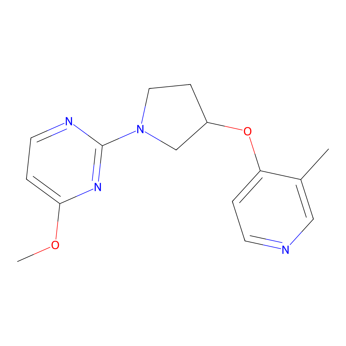 4-Methoxy-2-{3-[(3-methylpyridin-4-yl)oxy]pyrrolidin-1-yl}pyrimidine molecular structure, CAS 2742011-84-1