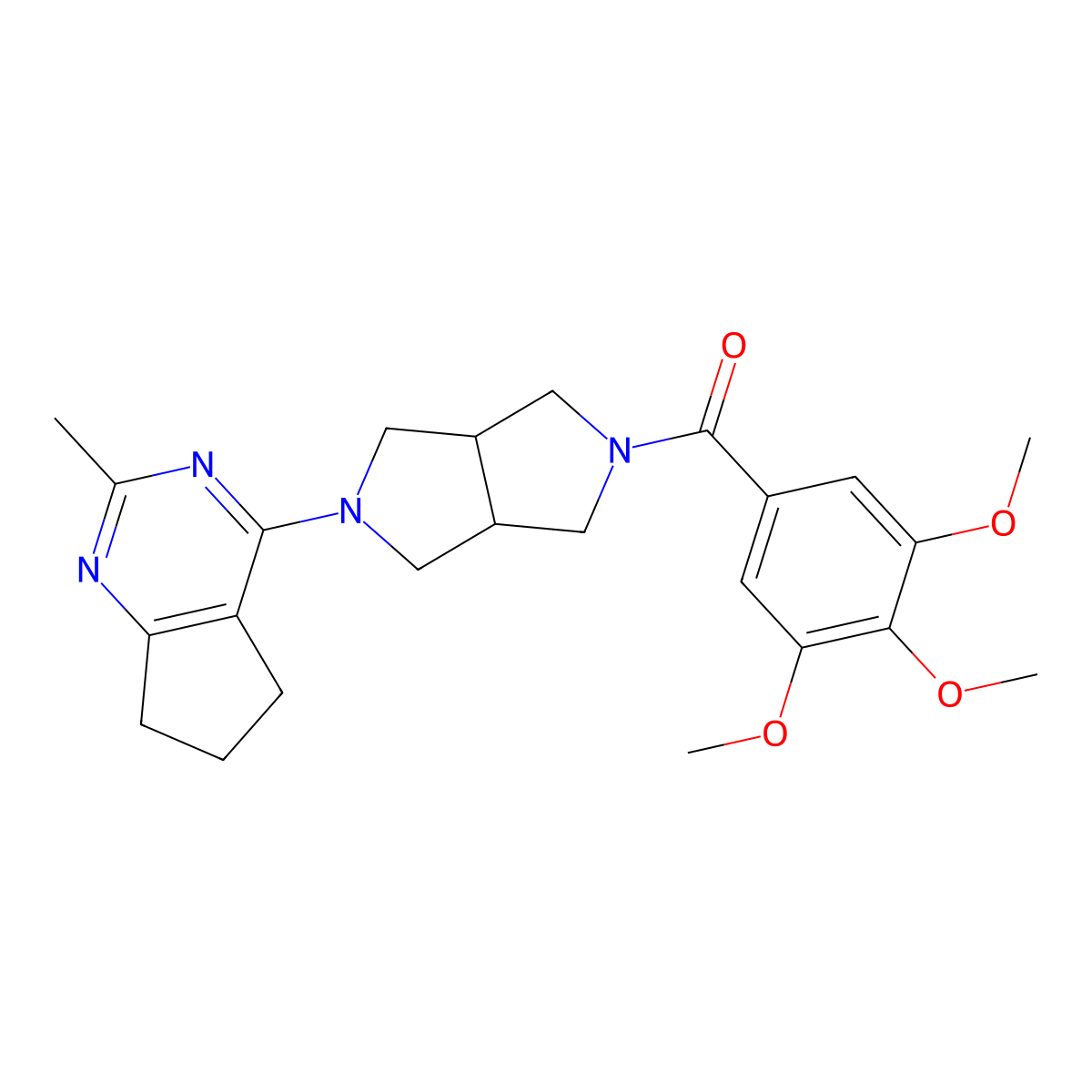 2-{2-methyl-5H,6H,7H-cyclopenta[d]pyrimidin-4-yl}-5-(3,4,5-trimethoxybenzoyl)-octahydropyrrolo[3,4-c]pyrrole molecular structure, CAS 2742011-89-6