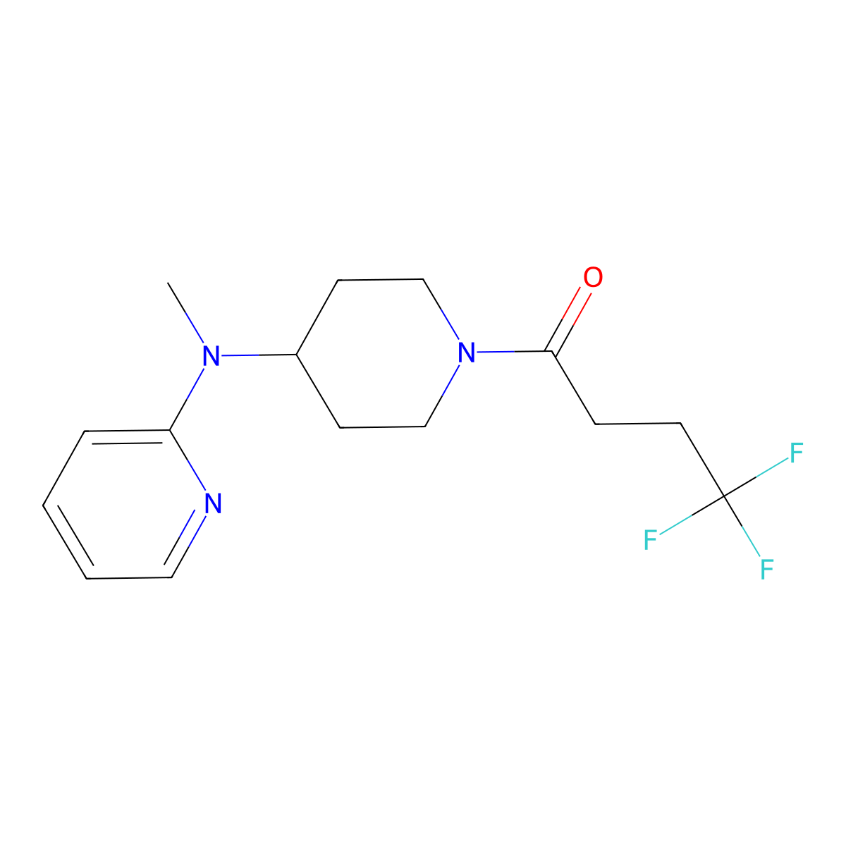 4,4,4-Trifluoro-1-{4-[methyl(pyridin-2-yl)amino]piperidin-1-yl}butan-1-one molecular structure, CAS 2742011-98-7