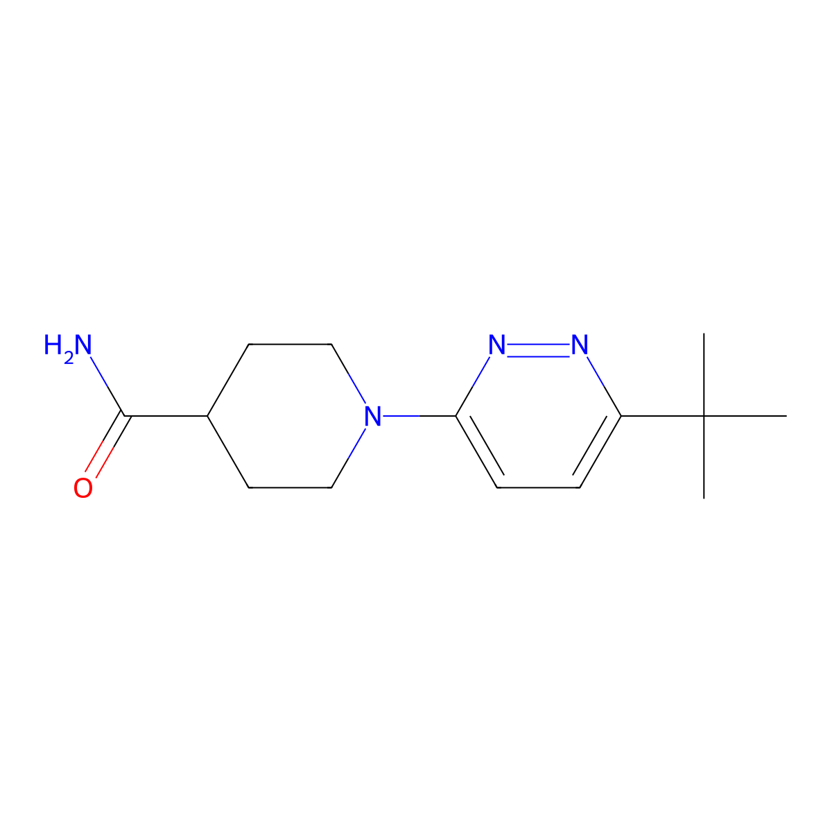 1-(6-Tert-butylpyridazin-3-yl)piperidine-4-carboxamide molecular structure, CAS 2742012-13-9