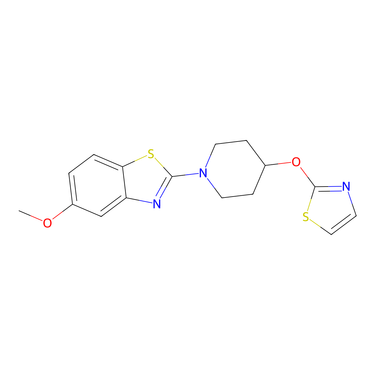 5-Methoxy-2-[4-(1,3-thiazol-2-yloxy)piperidin-1-yl]-1,3-benzothiazole molecular structure, CAS 2742012-24-2