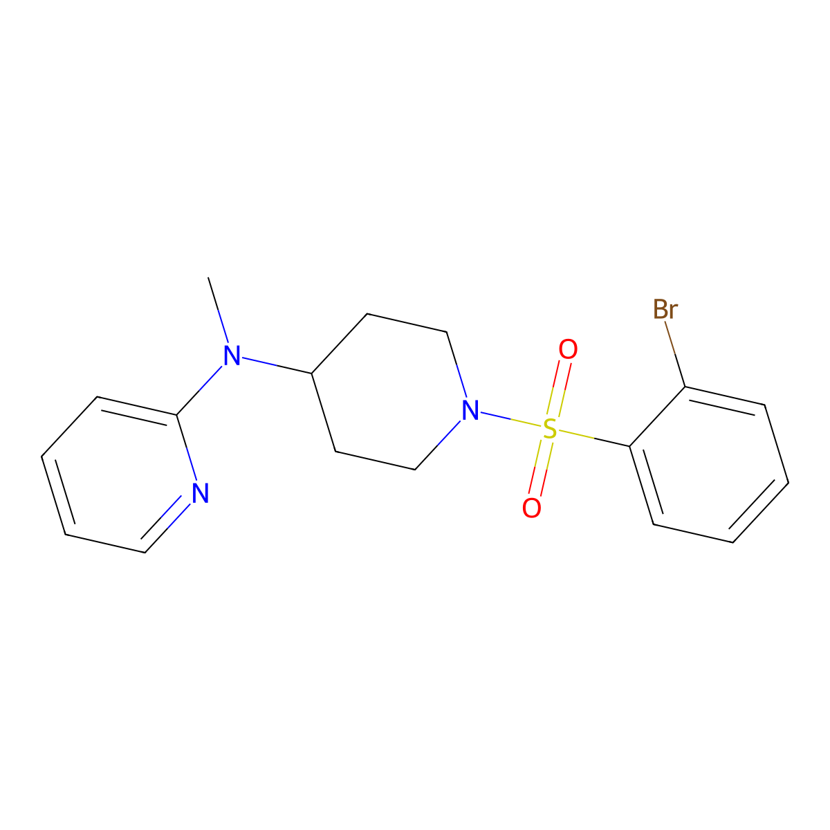 N-[1-(2-bromobenzenesulfonyl)piperidin-4-yl]-N-methylpyridin-2-amine molecular structure, CAS 2742012-32-2