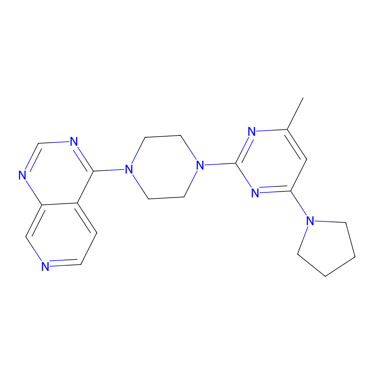 4-Methyl-2-(4-{pyrido[3,4-d]pyrimidin-4-yl}piperazin-1-yl)-6-(pyrrolidin-1-yl)pyrimidine molecular structure, CAS 2742012-34-4