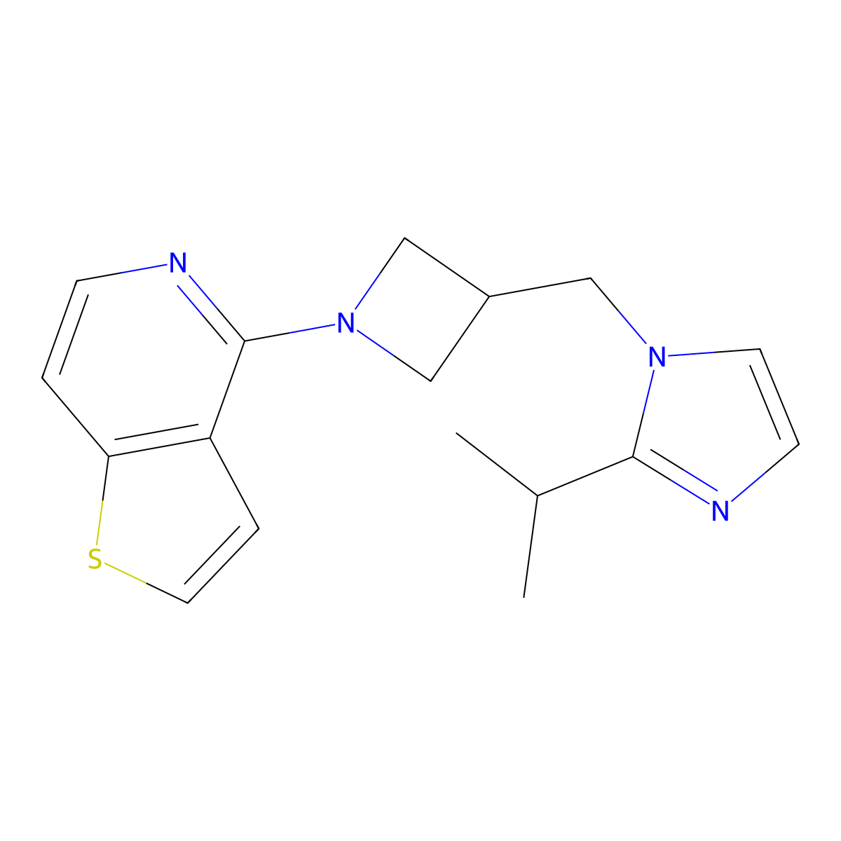 2-(propan-2-yl)-1-[(1-{thieno[3,2-c]pyridin-4-yl}azetidin-3-yl)methyl]-1H-imidazole molecular structure, CAS 2742012-39-9