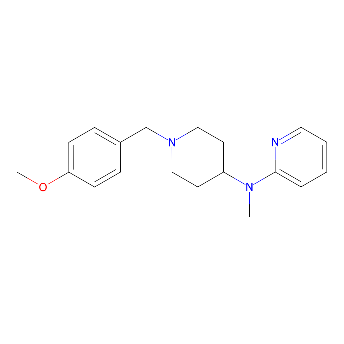 N-{1-[(4-methoxyphenyl)methyl]piperidin-4-yl}-N-methylpyridin-2-amine molecular structure, CAS 2742012-44-6
