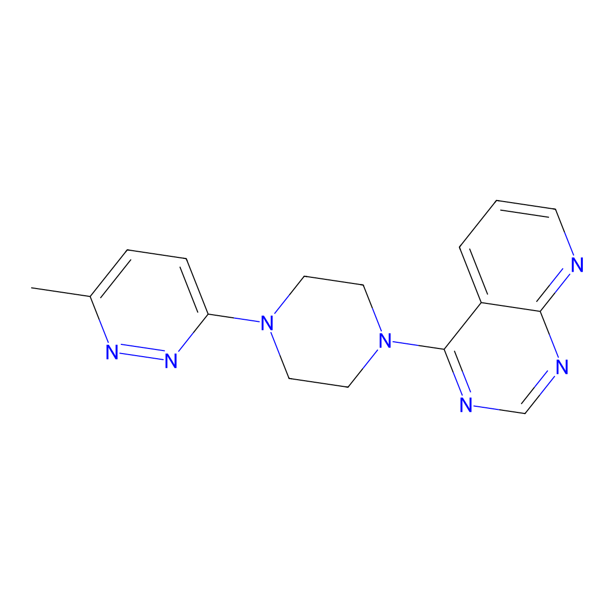 3-Methyl-6-(4-{pyrido[2,3-d]pyrimidin-4-yl}piperazin-1-yl)pyridazine molecular structure, CAS 2742012-49-1