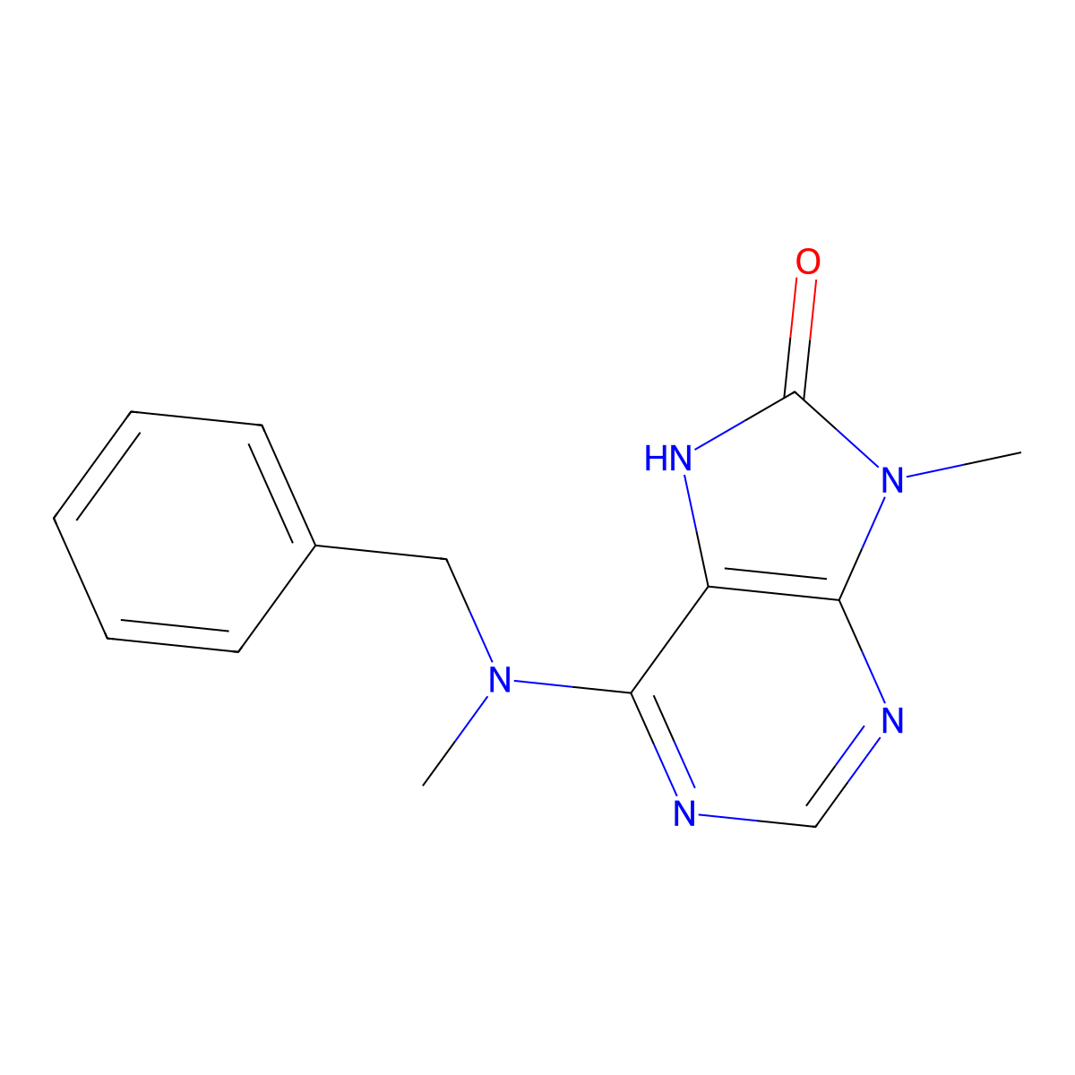 6-[benzyl(methyl)amino]-9-methyl-8,9-dihydro-7H-purin-8-one molecular structure, CAS 2742012-55-9