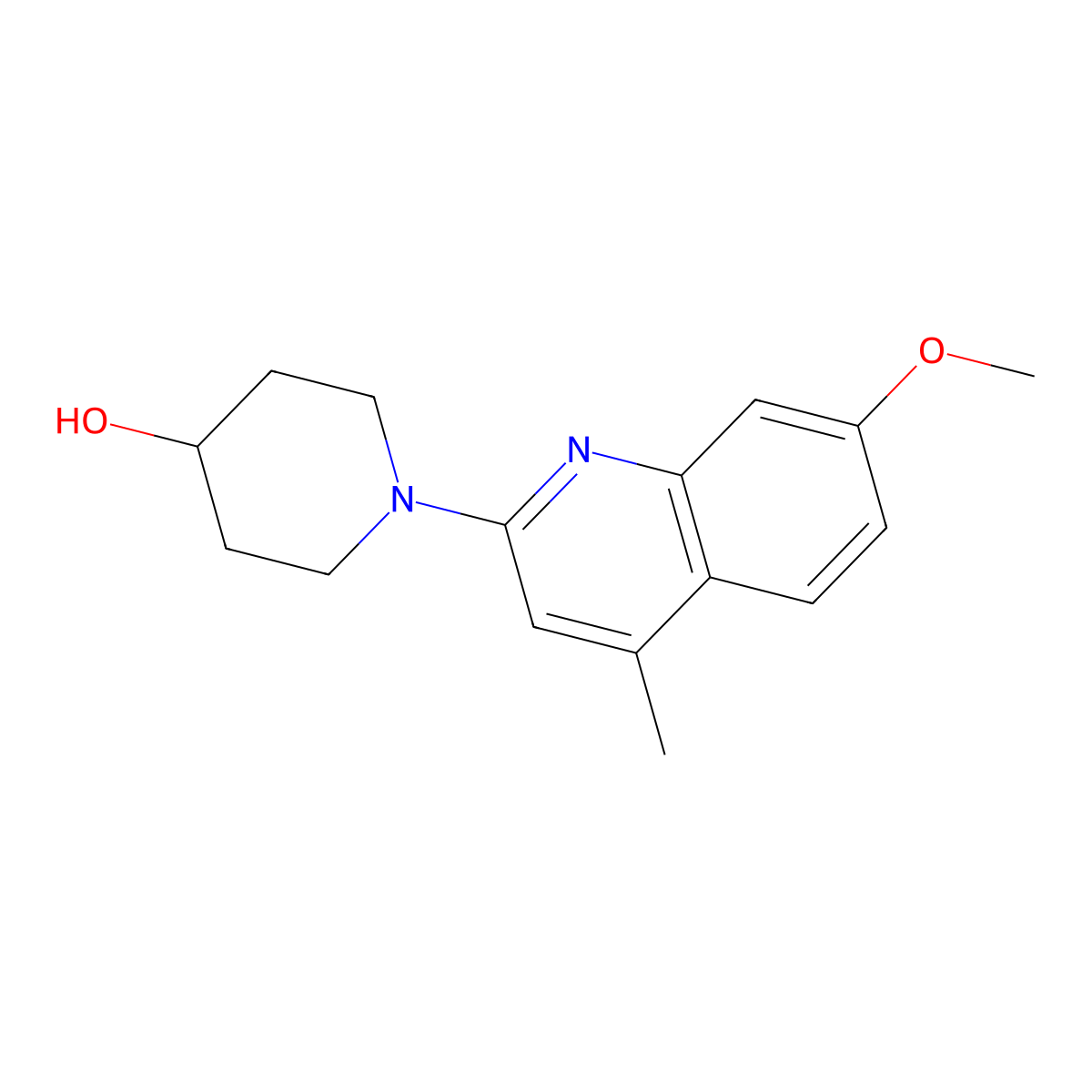 1-(7-Methoxy-4-methylquinolin-2-yl)piperidin-4-ol molecular structure, CAS 2742012-57-1