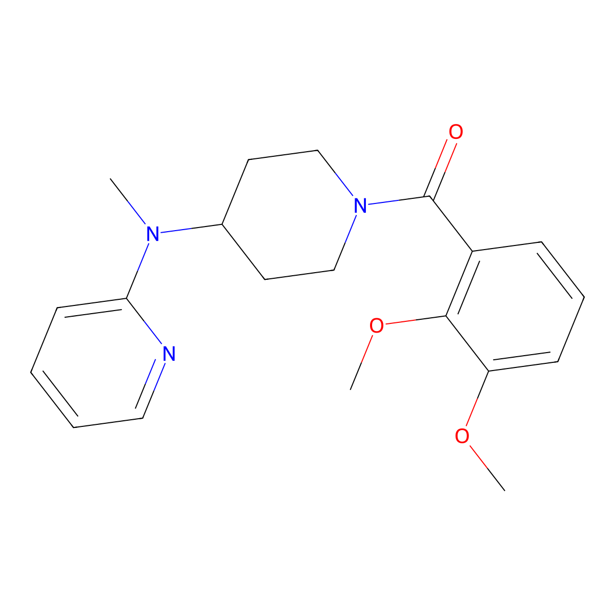 N-[1-(2,3-dimethoxybenzoyl)piperidin-4-yl]-N-methylpyridin-2-amine molecular structure, CAS 2742012-67-3