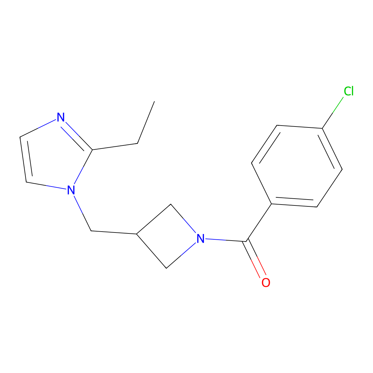 1-{[1-(4-chlorobenzoyl)azetidin-3-yl]methyl}-2-ethyl-1H-imidazole molecular structure, CAS 2742012-68-4