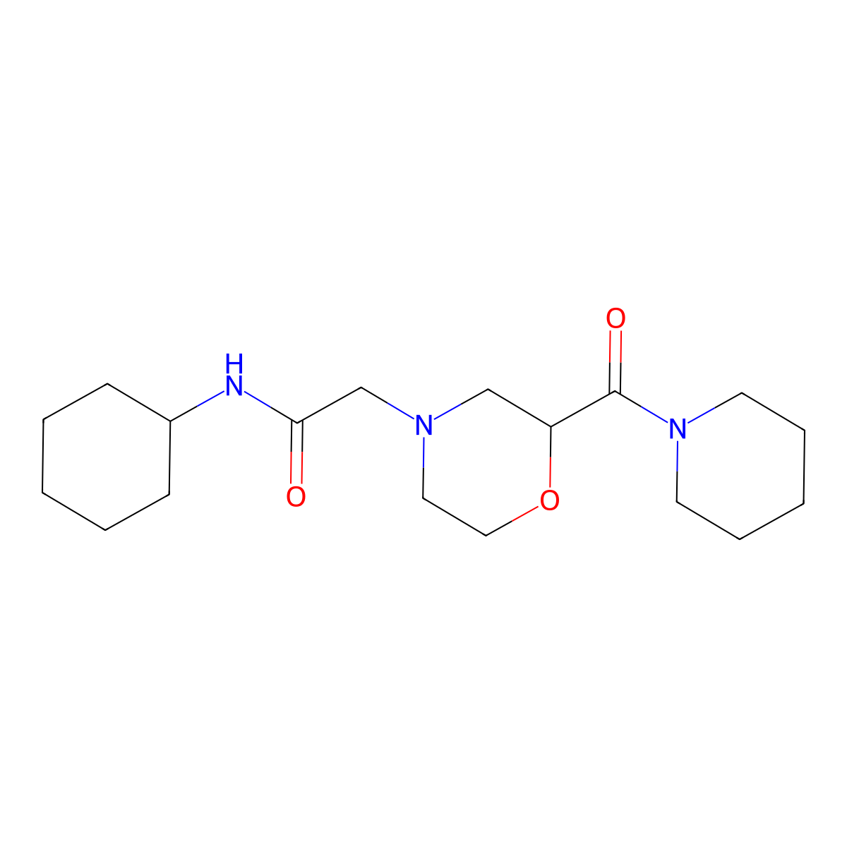 N-cyclohexyl-2-[2-(piperidine-1-carbonyl)morpholin-4-yl]acetamide molecular structure, CAS 2742012-87-7