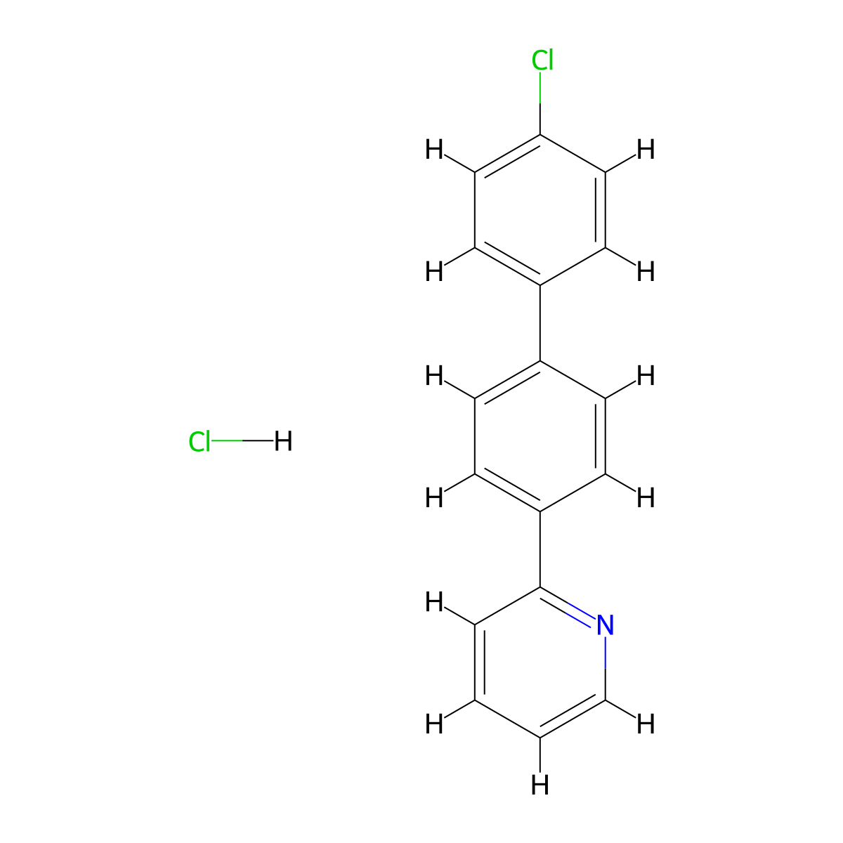 2-[4-(4-Chlorophenyl)phenyl]pyridine;hydrochloride molecular structure, CAS 2742012-95-7