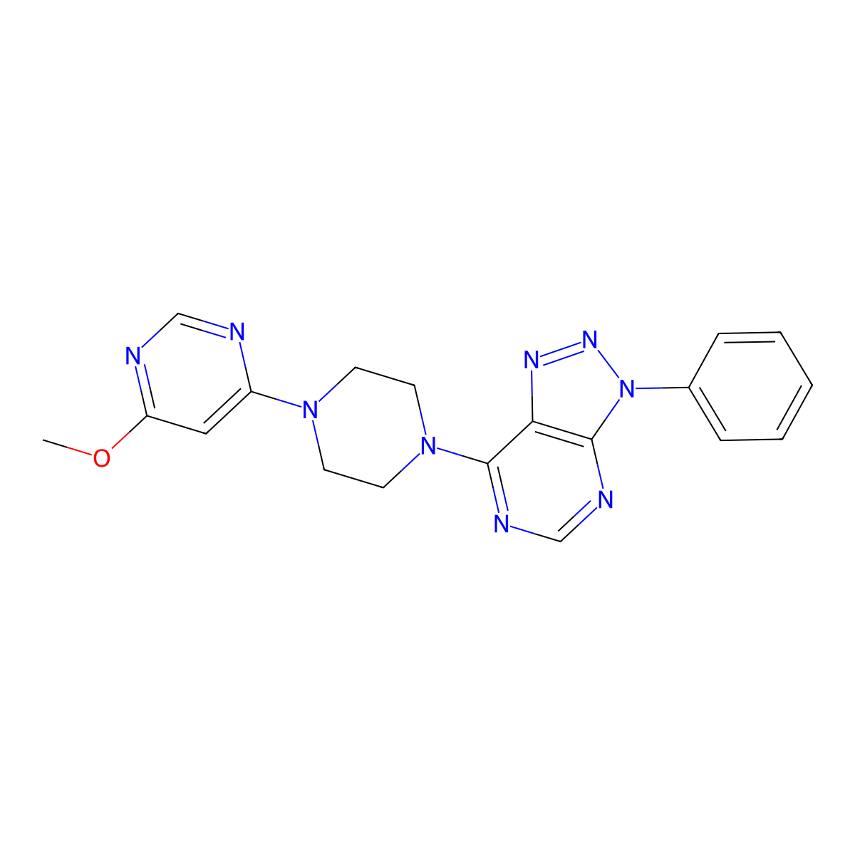 4-methoxy-6-(4-{3-phenyl-3H-[1,2,3]triazolo[4,5-d]pyrimidin-7-yl}piperazin-1-yl)pyrimidine molecular structure, CAS 2742012-96-8