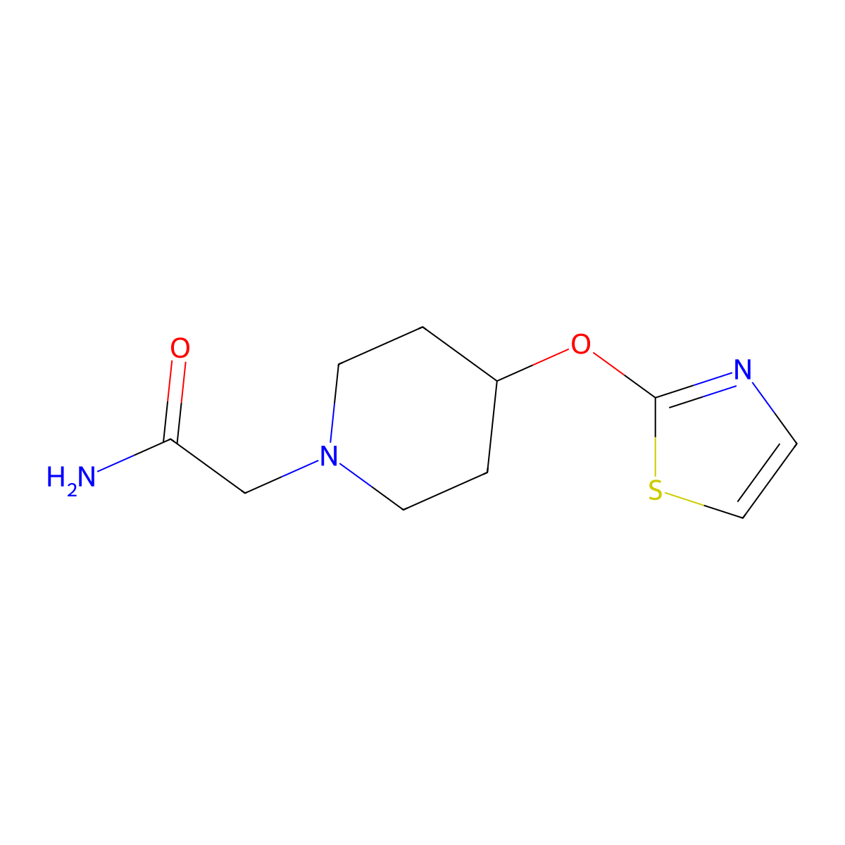 2-[4-(1,3-Thiazol-2-yloxy)piperidin-1-yl]acetamide molecular structure, CAS 2742012-99-1