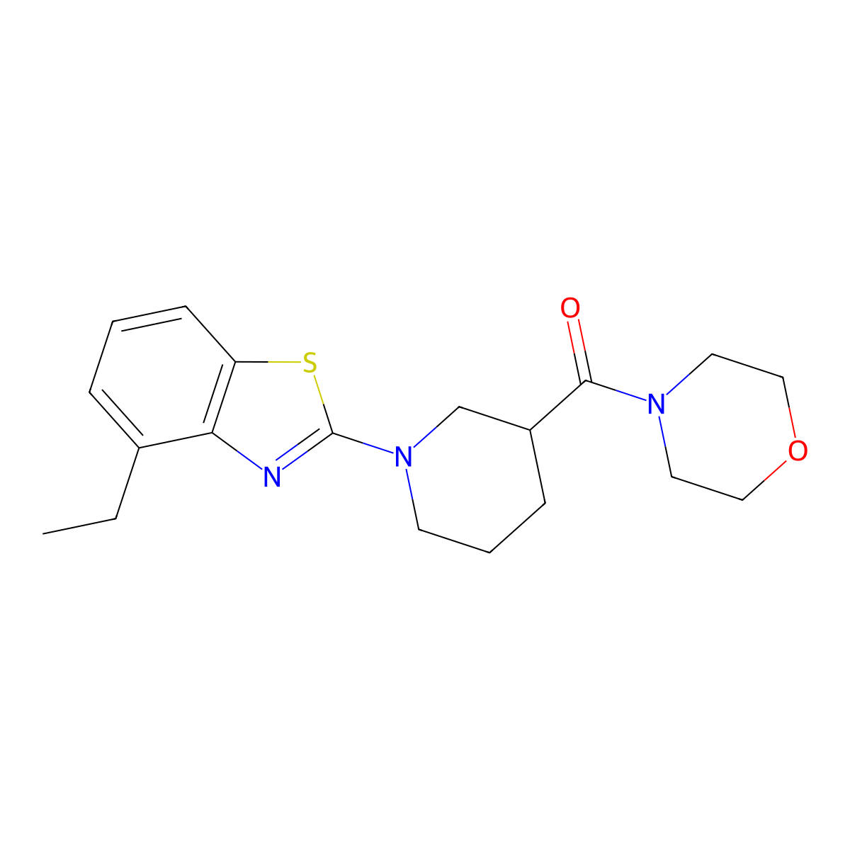 4-Ethyl-2-[3-(morpholine-4-carbonyl)piperidin-1-yl]-1,3-benzothiazole molecular structure, CAS 2742013-03-0