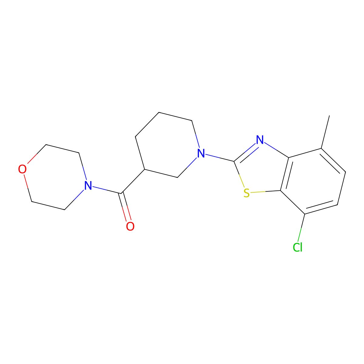 7-Chloro-4-methyl-2-[3-(morpholine-4-carbonyl)piperidin-1-yl]-1,3-benzothiazole molecular structure, CAS 2742013-11-0