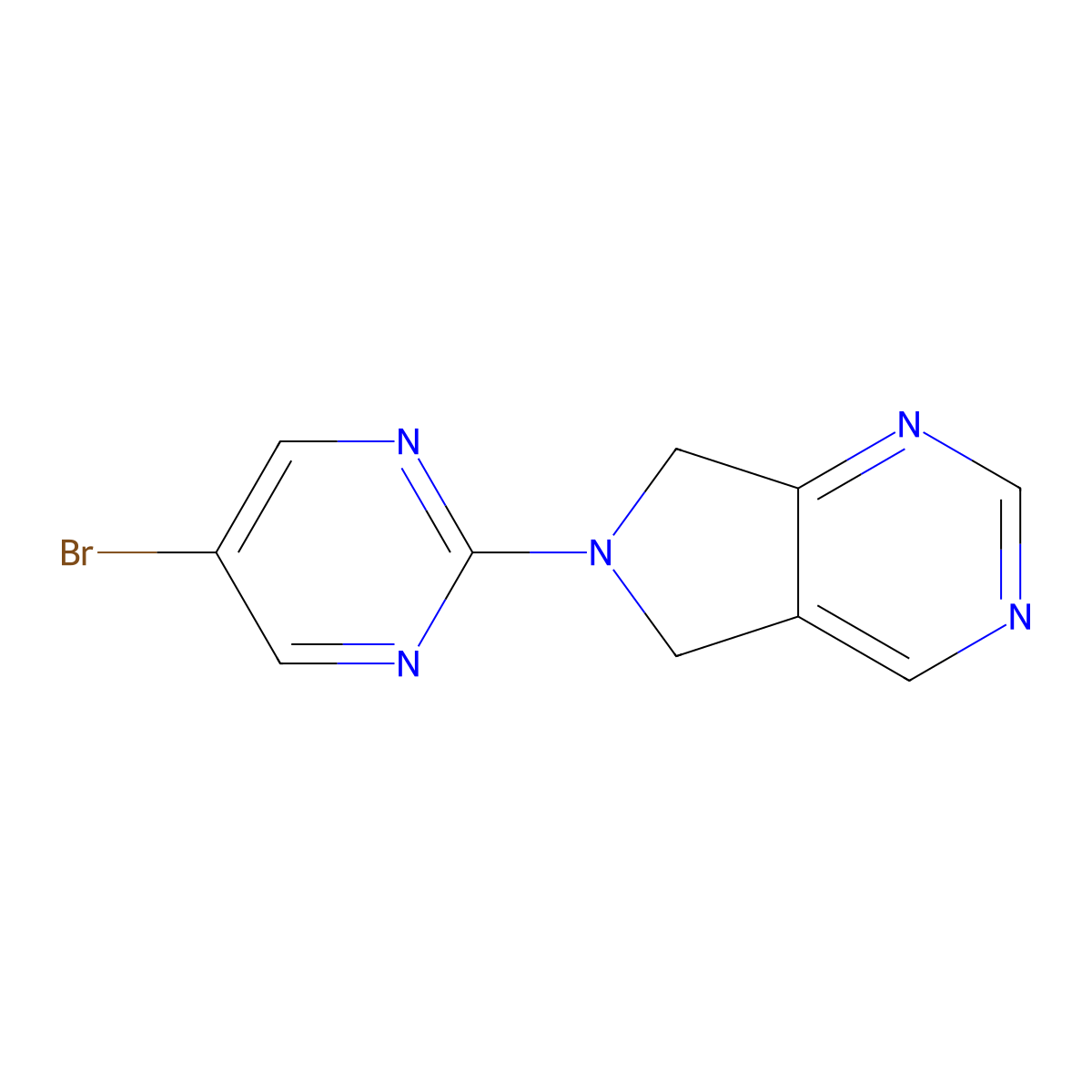 5-bromo-2-{5H,6H,7H-pyrrolo[3,4-d]pyrimidin-6-yl}pyrimidine molecular structure, CAS 2742013-25-6