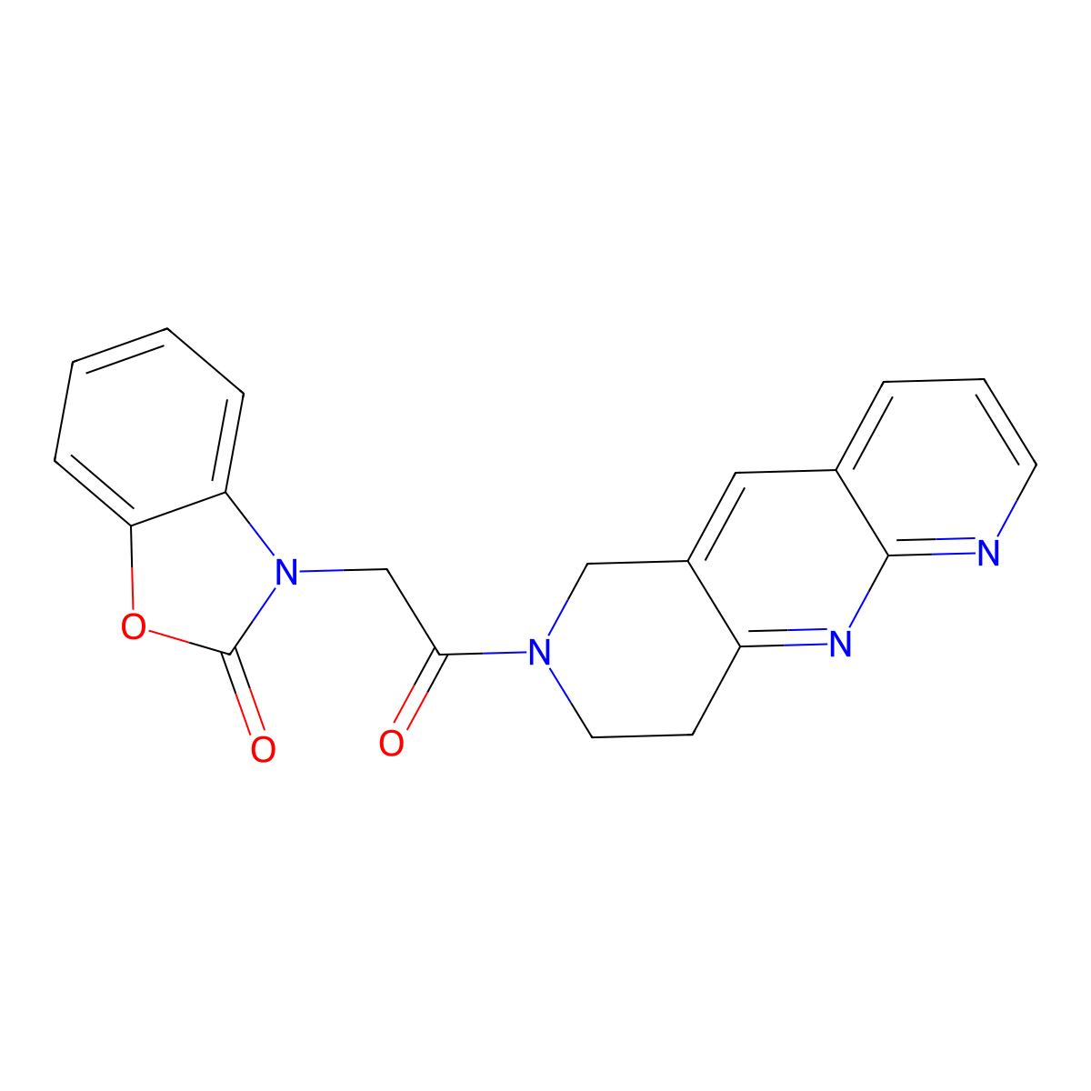 3-(2-oxo-2-{6H,7H,8H,9H-pyrido[2,3-b]1,6-naphthyridin-7-yl}ethyl)-2,3-dihydro-1,3-benzoxazol-2-one molecular structure, CAS 2742013-26-7