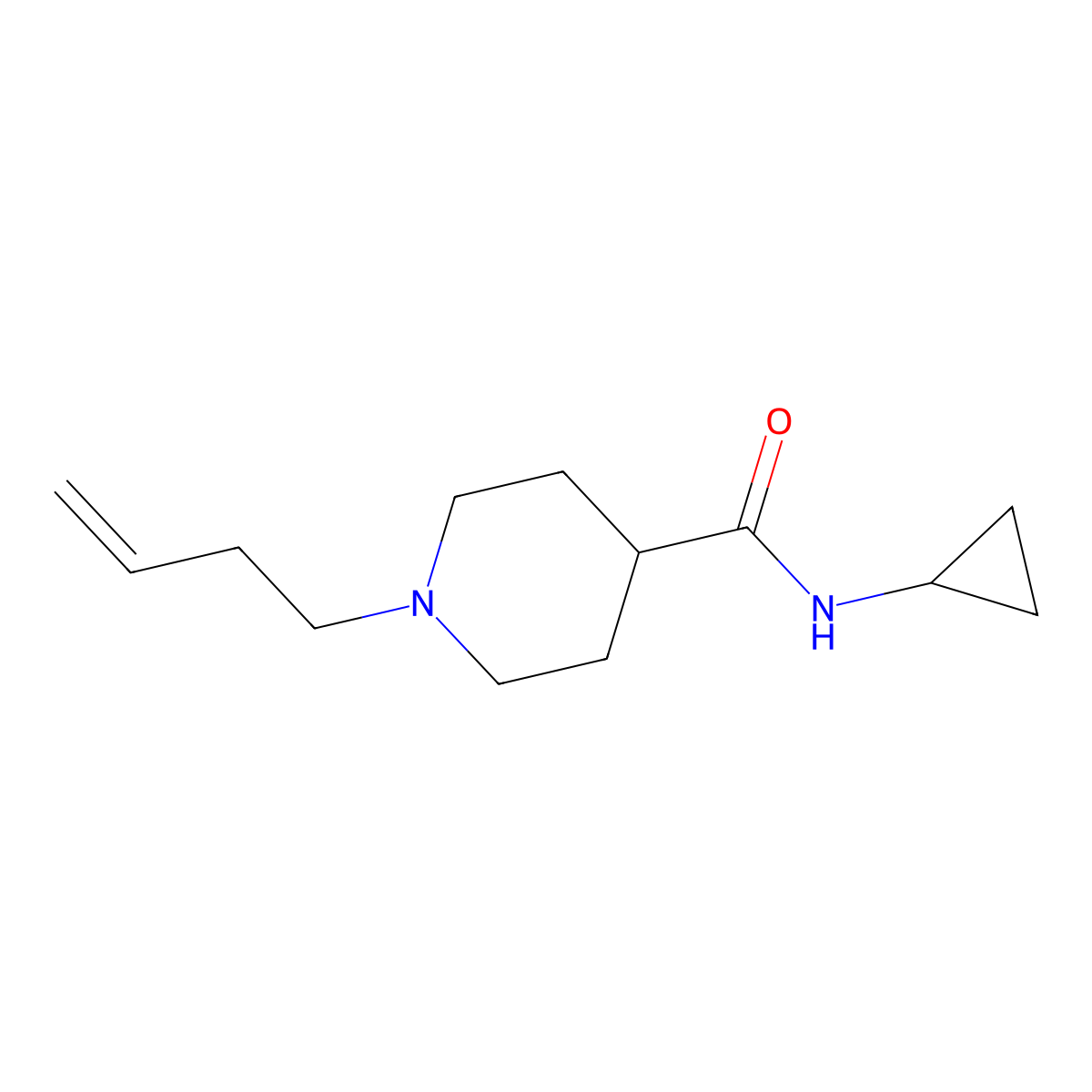 1-(but-3-en-1-yl)-N-cyclopropylpiperidine-4-carboxamide molecular structure, CAS 2742013-30-3