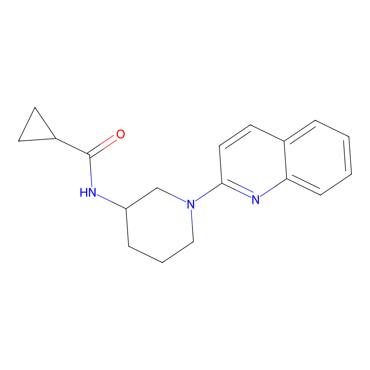N-[1-(quinolin-2-yl)piperidin-3-yl]cyclopropanecarboxamide molecular structure, CAS 2742013-31-4