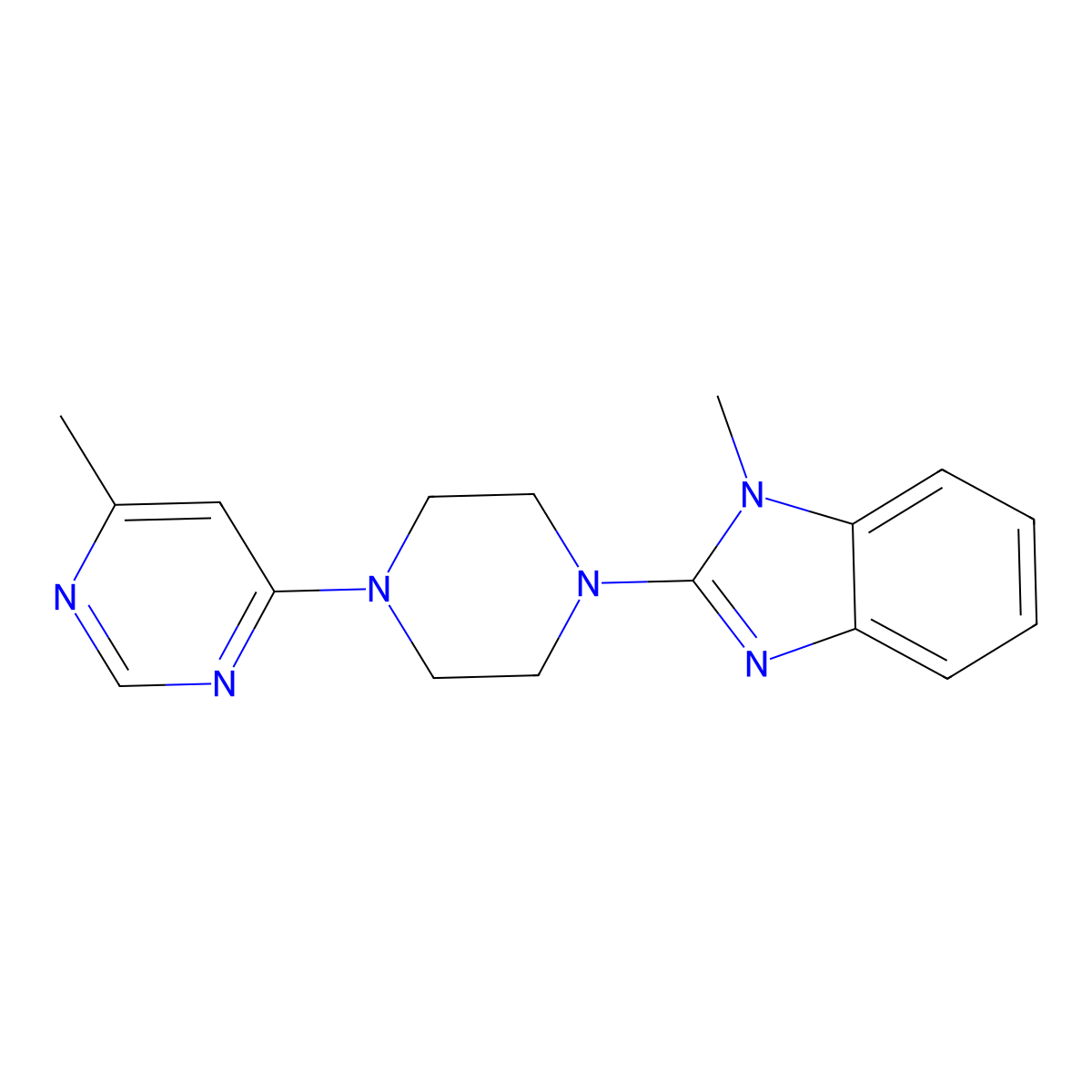1-methyl-2-[4-(6-methylpyrimidin-4-yl)piperazin-1-yl]-1H-1,3-benzodiazole molecular structure, CAS 2742013-36-9
