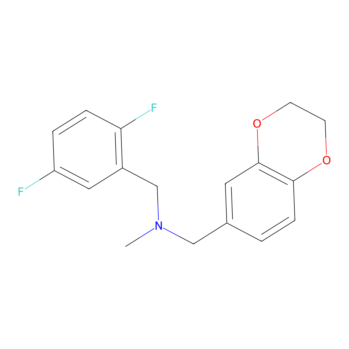 [(2,5-Difluorophenyl)methyl][(2,3-dihydro-1,4-benzodioxin-6-yl)methyl]methylamine molecular structure, CAS 2742013-39-2