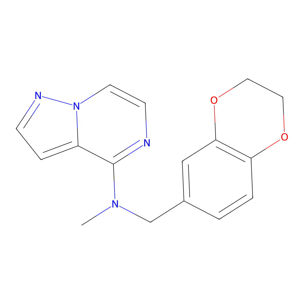 N-[(2,3-dihydro-1,4-benzodioxin-6-yl)methyl]-N-methylpyrazolo[1,5-a]pyrazin-4-amine molecular structure, CAS 2742013-43-8