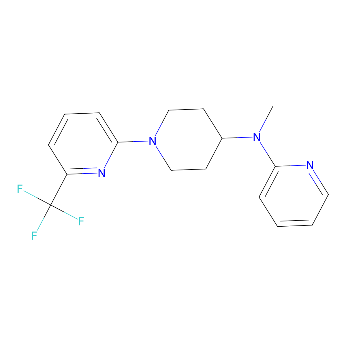 N-methyl-N-{1-[6-(trifluoromethyl)pyridin-2-yl]piperidin-4-yl}pyridin-2-amine molecular structure, CAS 2742013-50-7