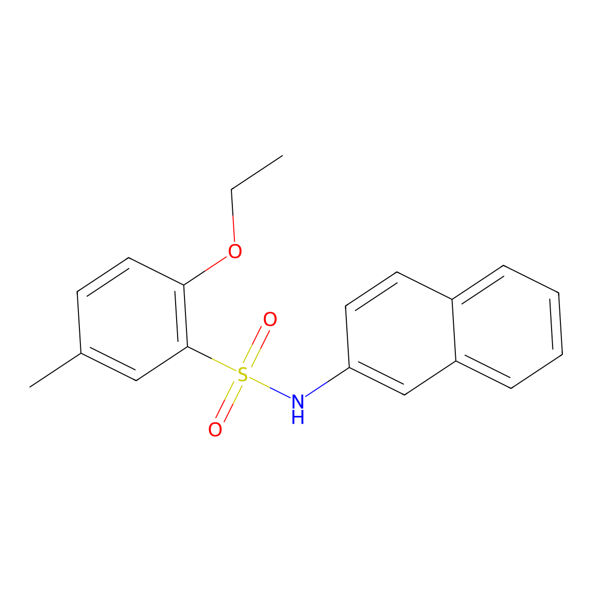 2-ethoxy-5-methyl-N-(naphthalen-2-yl)benzene-1-sulfonamide molecular structure, CAS 2742013-51-8