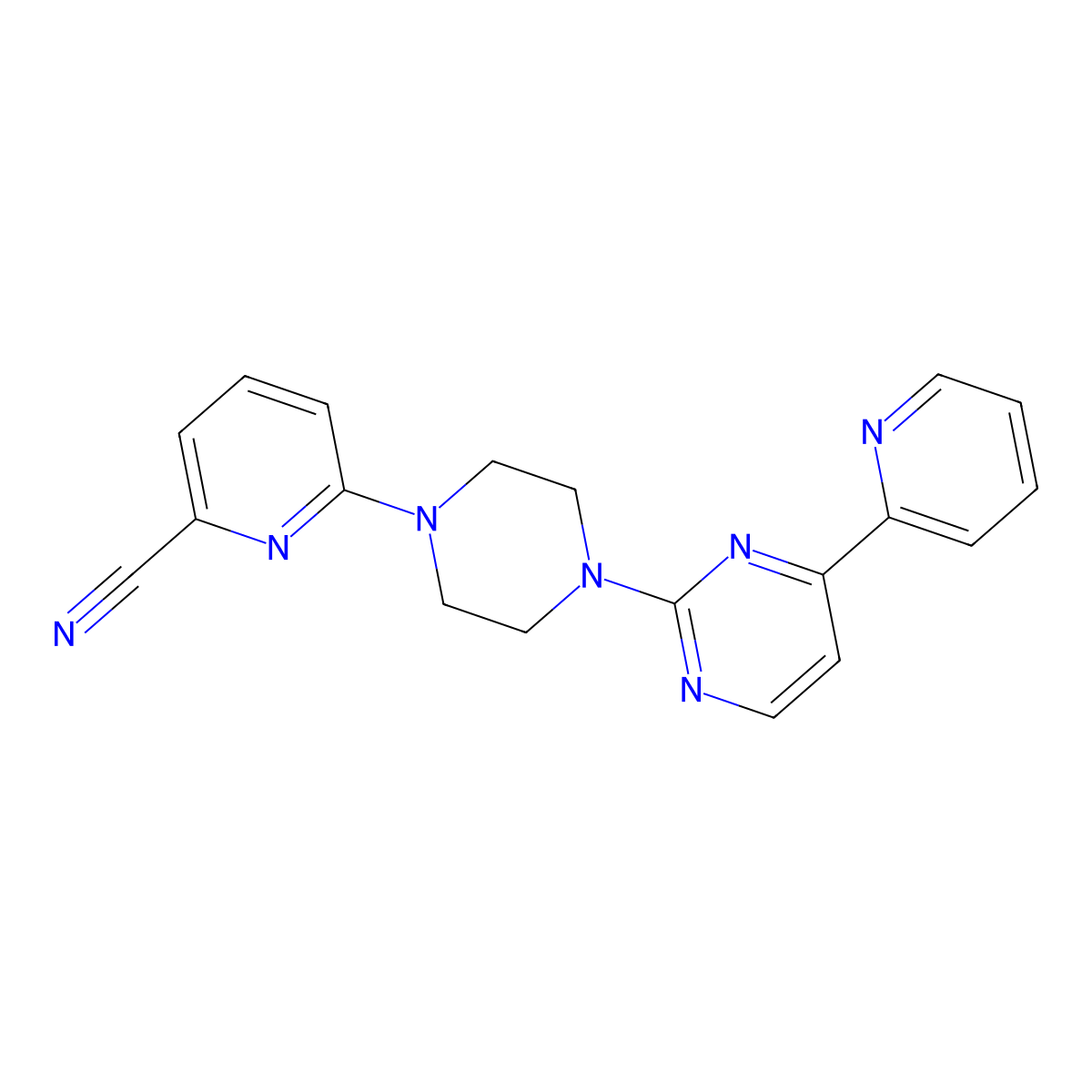 6-{4-[4-(Pyridin-2-yl)pyrimidin-2-yl]piperazin-1-yl}pyridine-2-carbonitrile molecular structure, CAS 2742013-63-2