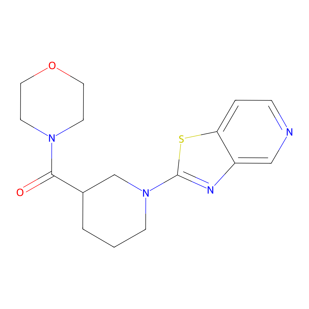 4-(1-{[1,3]Thiazolo[4,5-c]pyridin-2-yl}piperidine-3-carbonyl)morpholine molecular structure, CAS 2742013-72-3