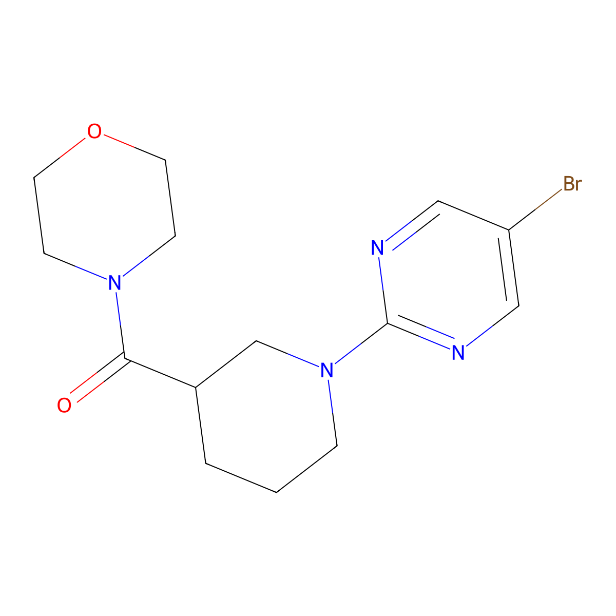 4-[1-(5-Bromopyrimidin-2-yl)piperidine-3-carbonyl]morpholine molecular structure, CAS 2742013-74-5