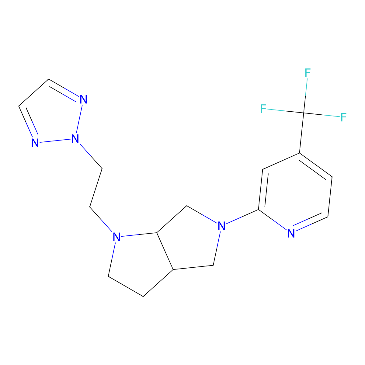 2-{1-[2-(2H-1,2,3-triazol-2-yl)ethyl]-octahydropyrrolo[2,3-c]pyrrol-5-yl}-4-(trifluoromethyl)pyridine molecular structure, CAS 2742013-78-9