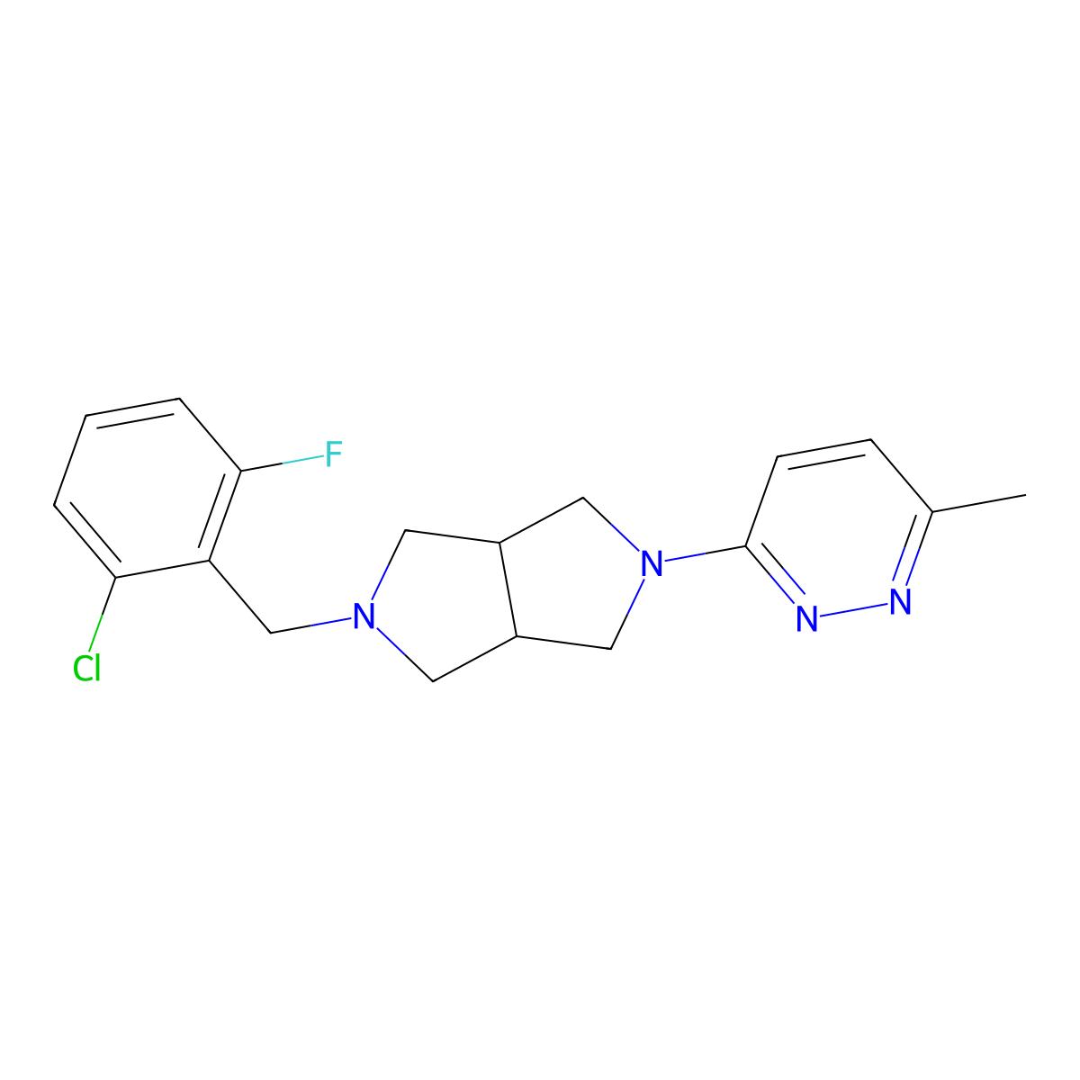 3-{5-[(2-Chloro-6-fluorophenyl)methyl]-octahydropyrrolo[3,4-c]pyrrol-2-yl}-6-methylpyridazine molecular structure, CAS 2742013-96-1