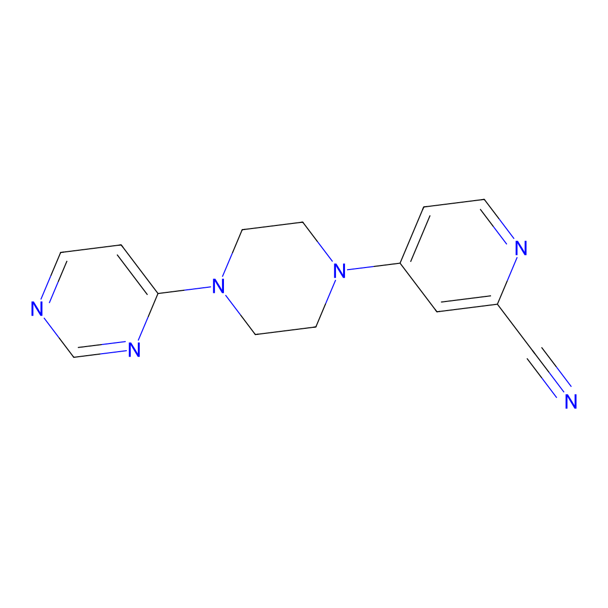 4-[4-(Pyrimidin-4-yl)piperazin-1-yl]pyridine-2-carbonitrile molecular structure, CAS 2742014-01-1