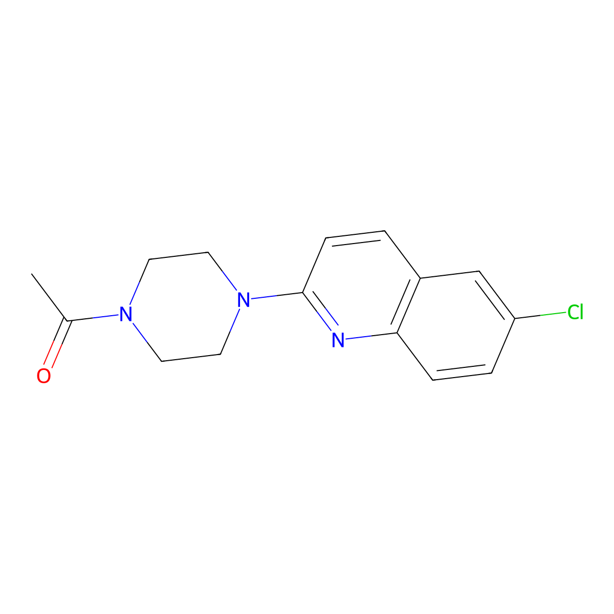 1-[4-(6-Chloroquinolin-2-yl)piperazin-1-yl]ethan-1-one molecular structure, CAS 2742014-04-4
