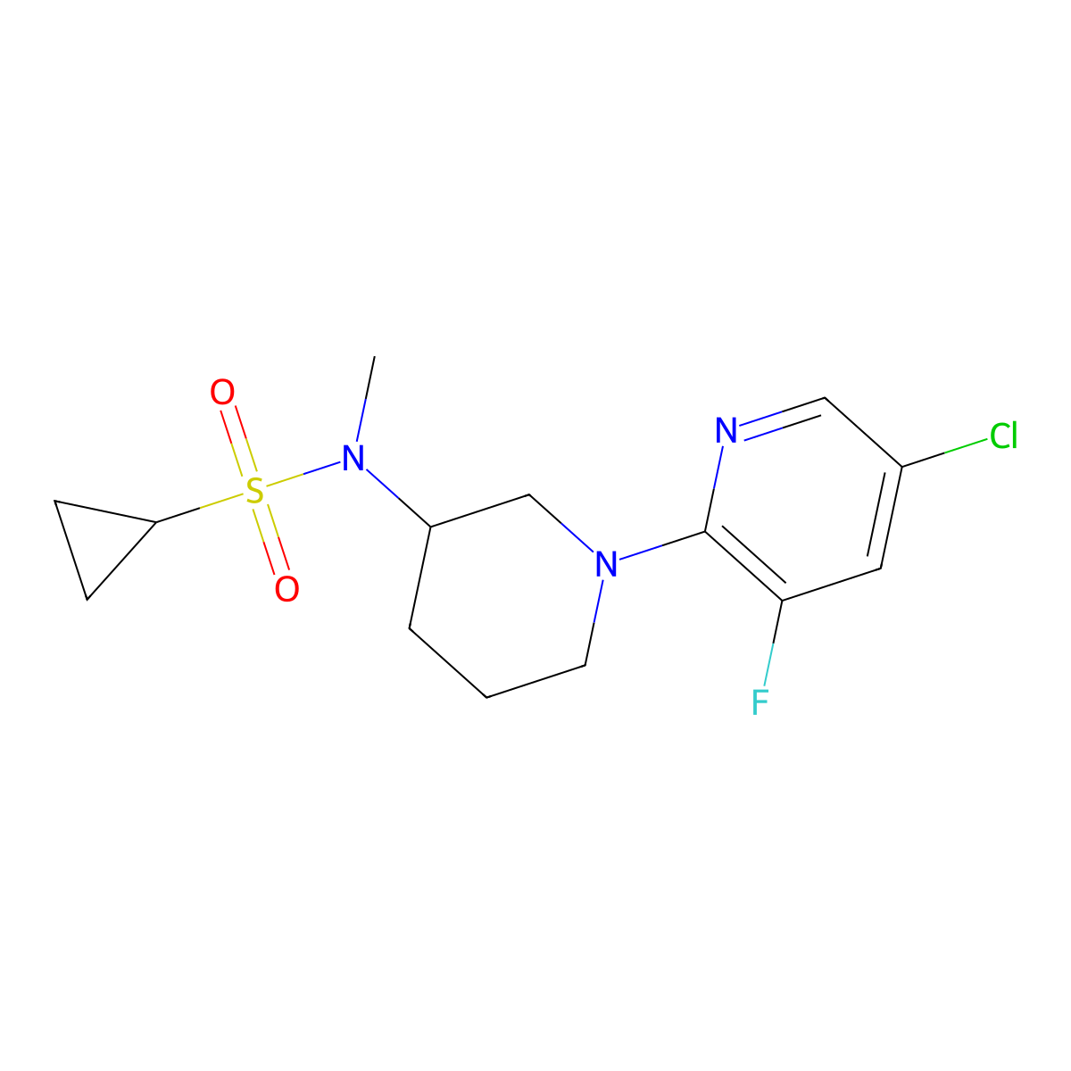 N-[1-(5-chloro-3-fluoropyridin-2-yl)piperidin-3-yl]-N-methylcyclopropanesulfonamide molecular structure, CAS 2742014-11-3