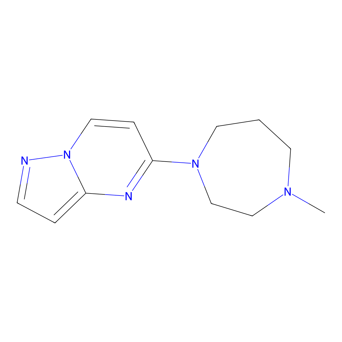 1-Methyl-4-{pyrazolo[1,5-a]pyrimidin-5-yl}-1,4-diazepane molecular structure, CAS 2742014-21-5