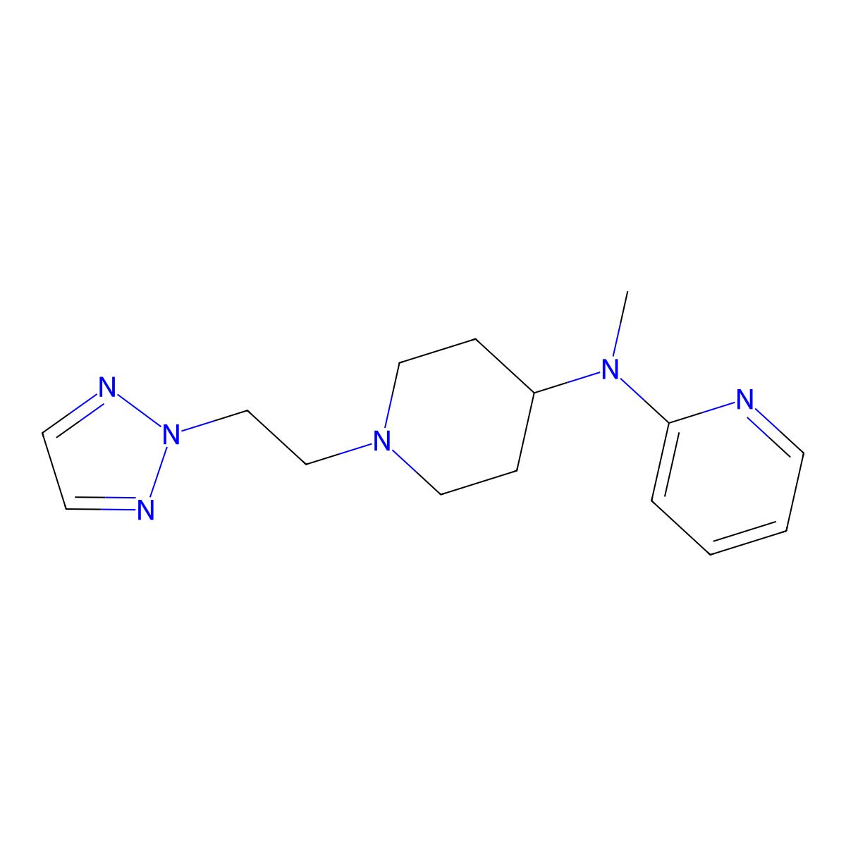 N-methyl-N-{1-[2-(2H-1,2,3-triazol-2-yl)ethyl]piperidin-4-yl}pyridin-2-amine molecular structure, CAS 2742014-33-9