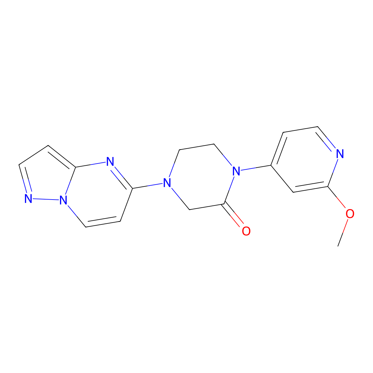 1-(2-Methoxypyridin-4-yl)-4-{pyrazolo[1,5-a]pyrimidin-5-yl}piperazin-2-one molecular structure, CAS 2742014-46-4