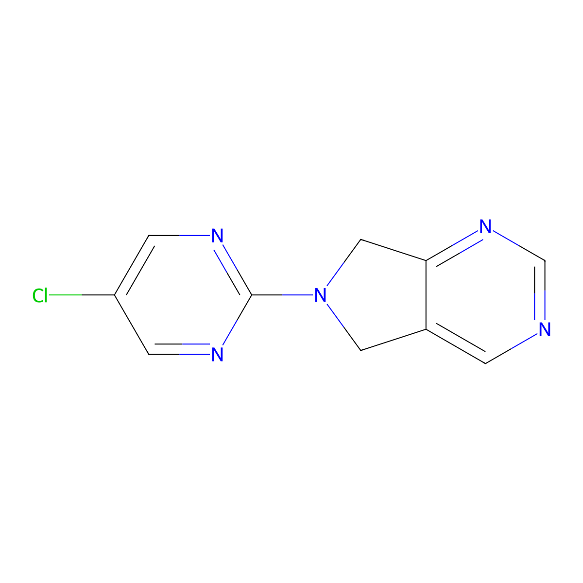 5-chloro-2-{5H,6H,7H-pyrrolo[3,4-d]pyrimidin-6-yl}pyrimidine molecular structure, CAS 2742014-47-5