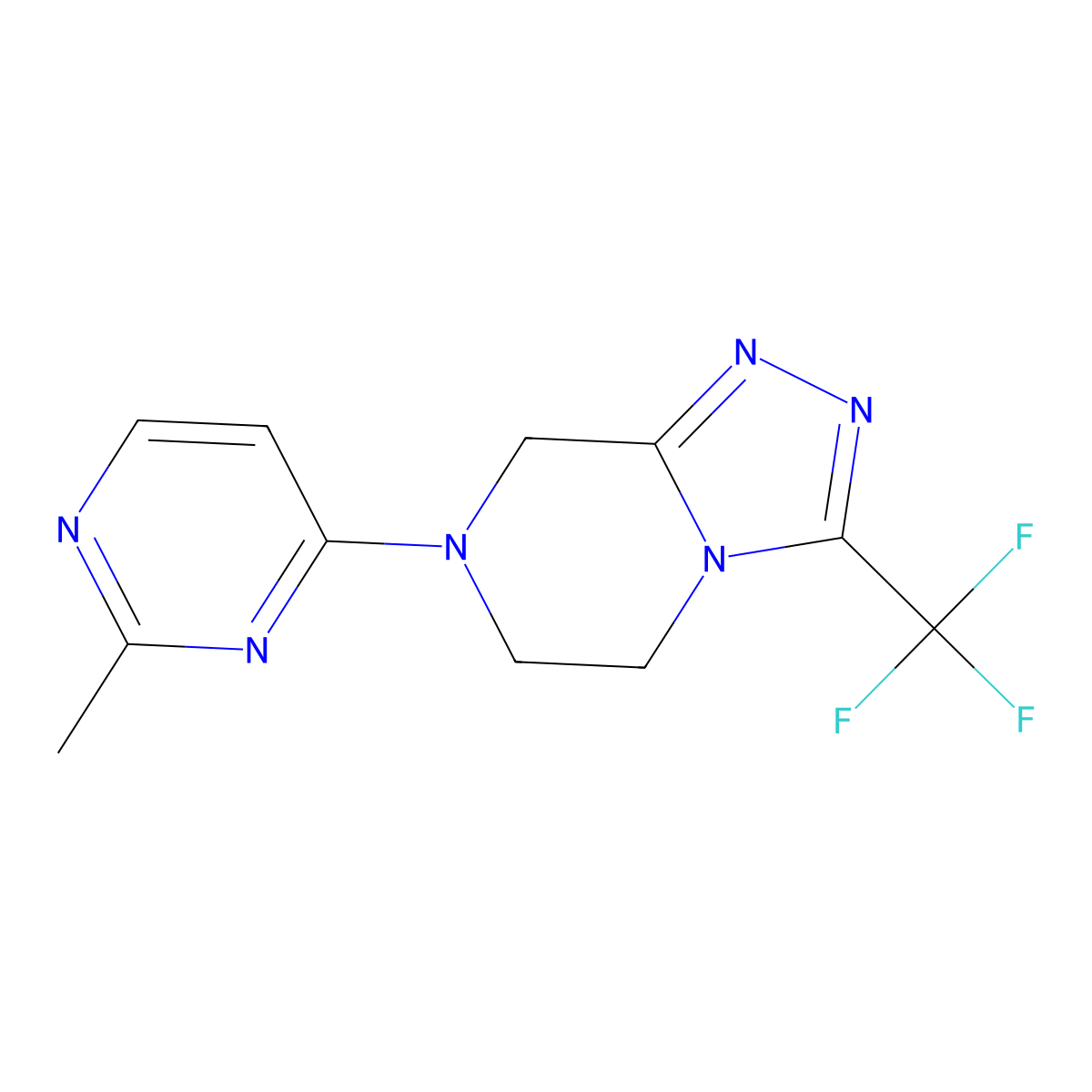2-methyl-4-[3-(trifluoromethyl)-5H,6H,7H,8H-[1,2,4]triazolo[4,3-a]pyrazin-7-yl]pyrimidine molecular structure, CAS 2742014-56-6