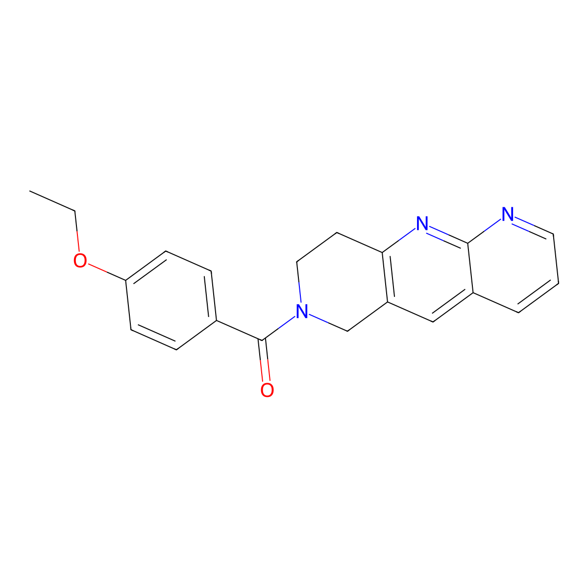 7-(4-ethoxybenzoyl)-6H,7H,8H,9H-pyrido[2,3-b]1,6-naphthyridine molecular structure, CAS 2742014-62-4
