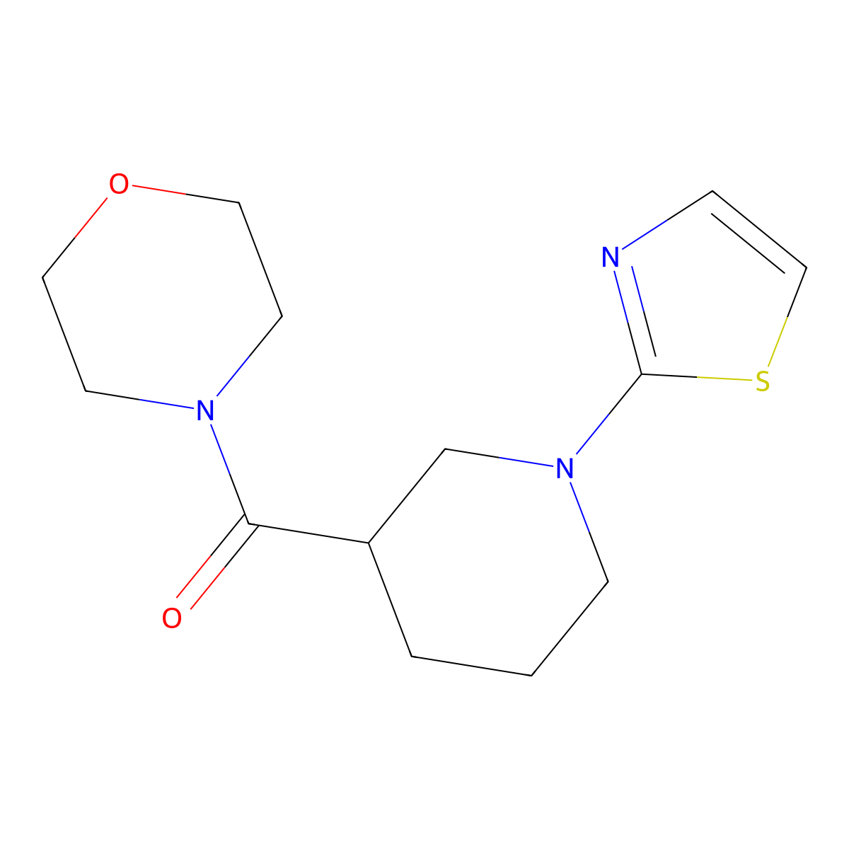 4-[1-(1,3-Thiazol-2-yl)piperidine-3-carbonyl]morpholine molecular structure, CAS 2742014-67-9