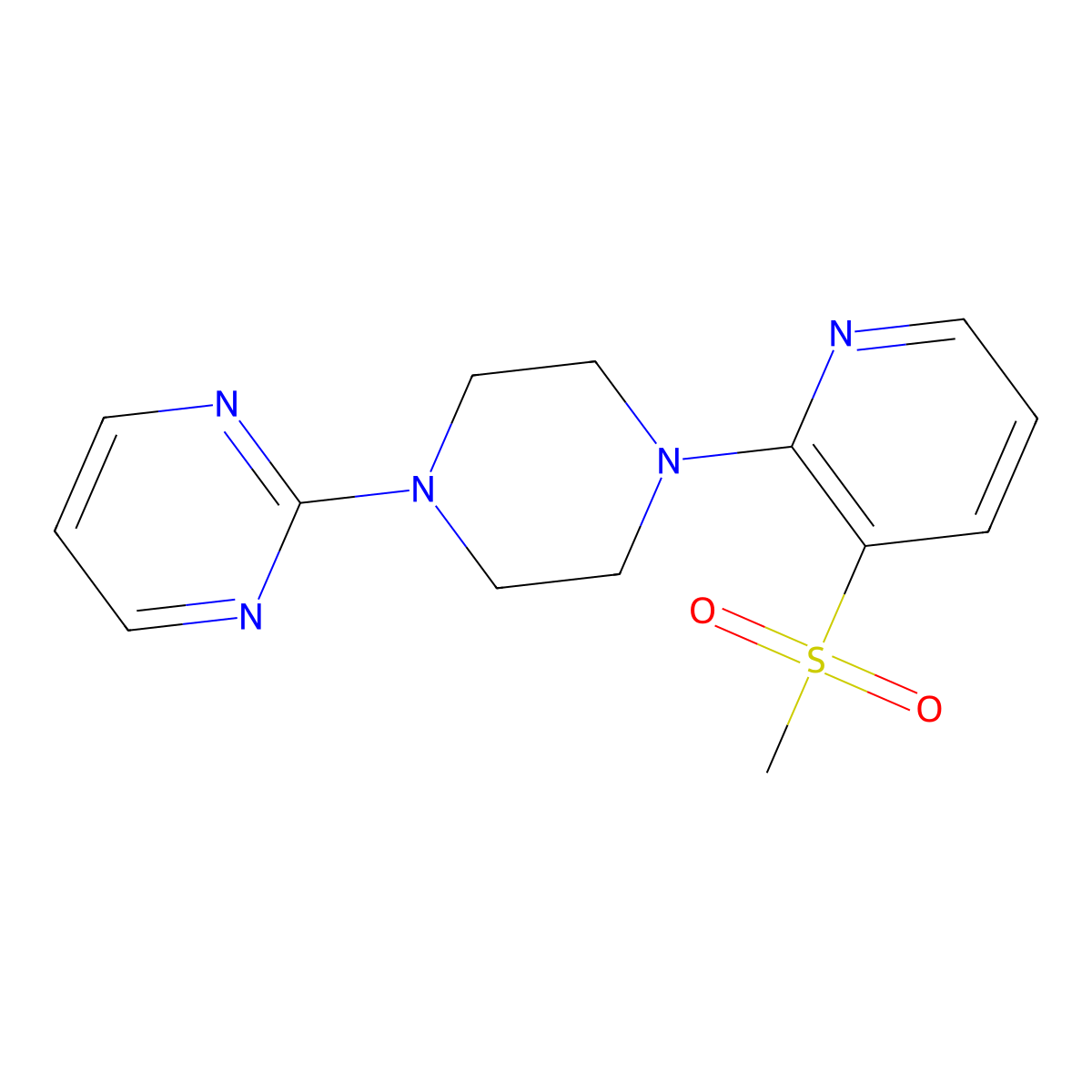2-[4-(3-Methanesulfonylpyridin-2-yl)piperazin-1-yl]pyrimidine molecular structure, CAS 2742014-78-2