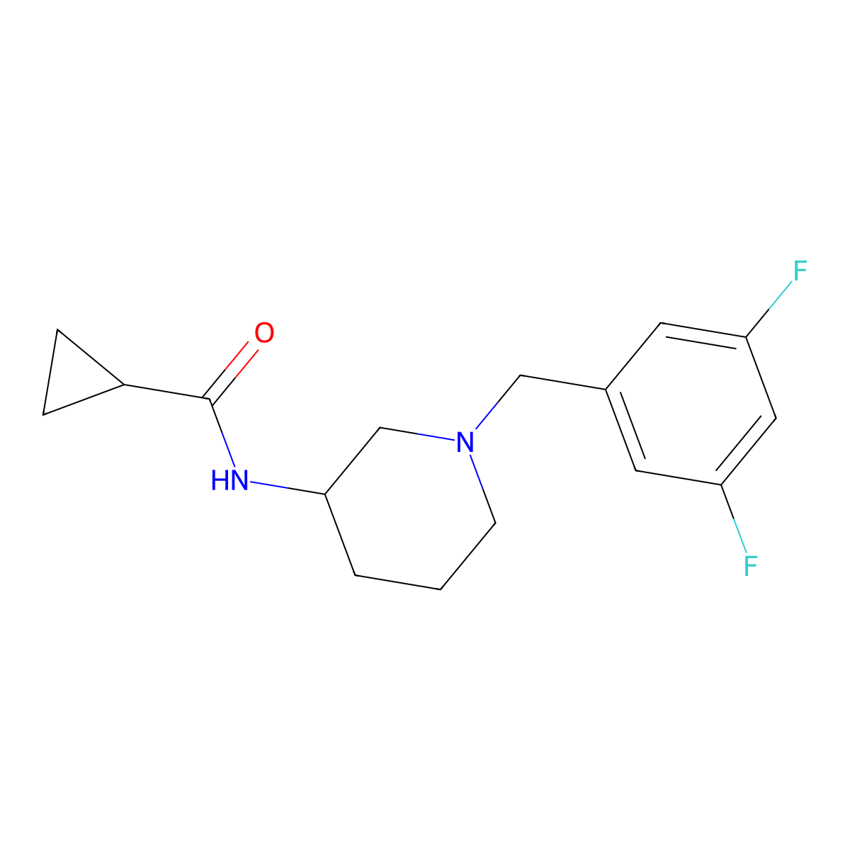 N-{1-[(3,5-difluorophenyl)methyl]piperidin-3-yl}cyclopropanecarboxamide molecular structure, CAS 2742014-94-2