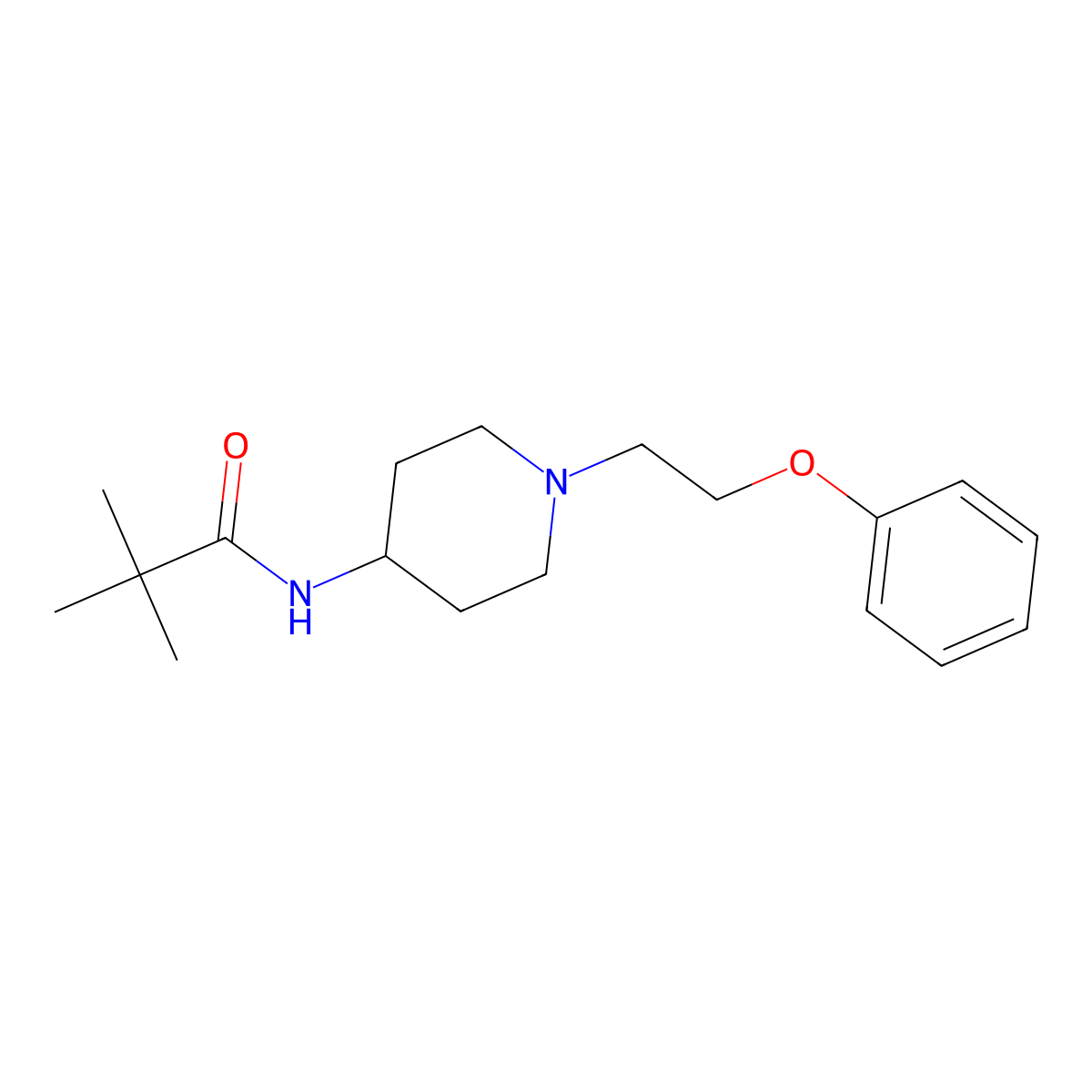 2,2-dimethyl-N-[1-(2-phenoxyethyl)piperidin-4-yl]propanamide molecular structure, CAS 2742014-96-4