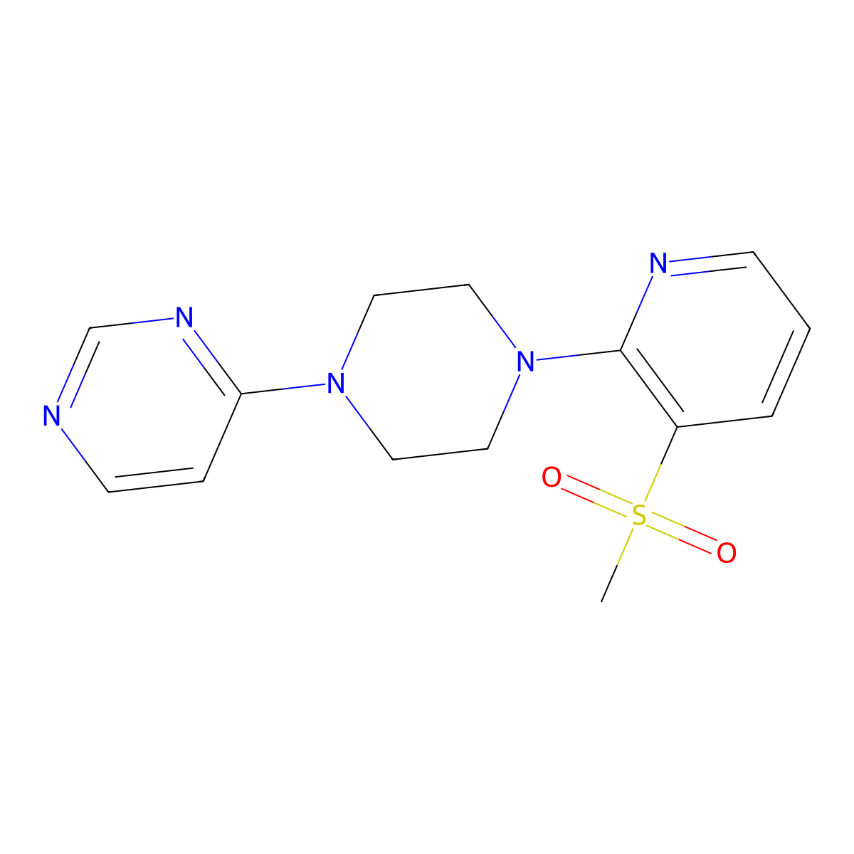 4-[4-(3-Methanesulfonylpyridin-2-yl)piperazin-1-yl]pyrimidine molecular structure, CAS 2742015-01-4