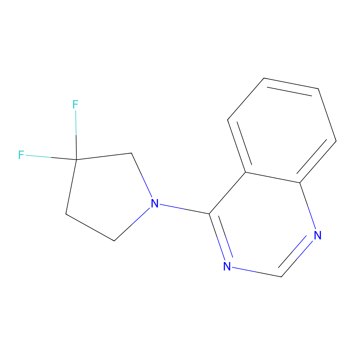 4-(3,3-Difluoropyrrolidin-1-yl)quinazoline molecular structure, CAS 2742015-11-6